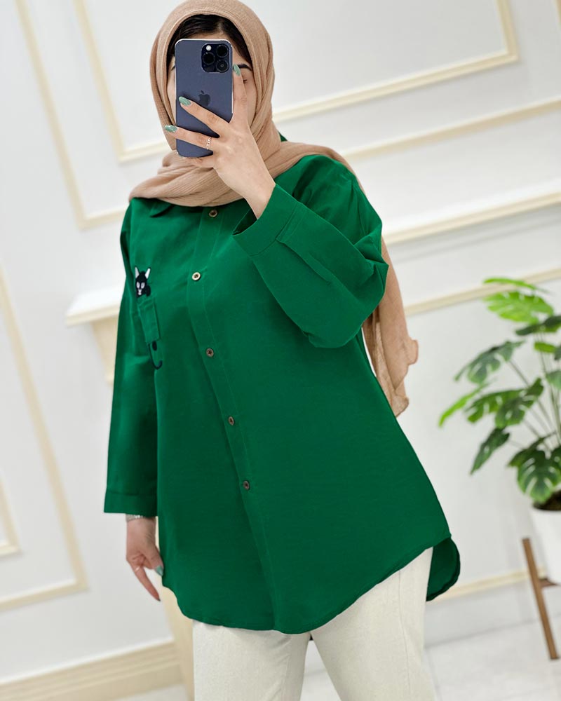 Paper-manteau-pocket-embroidery-dacron-code 974677 (1) شومیز مانتویی جیب گلدوزی داکرون کد974677 - Image 6