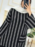 ست تونیک شلوار نخی راه راه کد344112 - Image 2