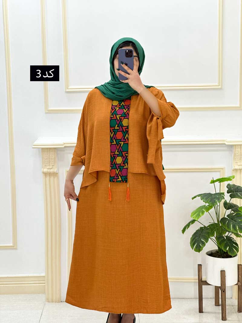 Double-breasted-shirt-coat-code-850531-4-1 (3) مانتو پیراهنی دو تکه جلو سنتی کد8505311 - Image 4