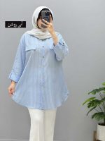 شومیز مانتویی راه راه هیما کد957254 - Image 2