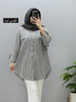 شومیز مانتویی راه راه هیما کد957254 - Image 3