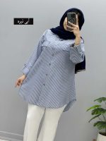 شومیز مانتویی راه راه هیما کد957254