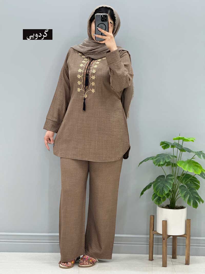 mandana-tunic-and-pants-set-code-9572212 ست تونیک و شلوار ماندانا کد 957221 - Image 1