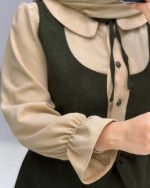 پیراهن بلند مخمل پریسان کد96887 - Image 5