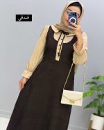 پیراهن بلند مخمل پریسان کد96887 - Image 3