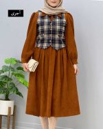 پیراهن و وست بلندمخمل بارلی کد 96852