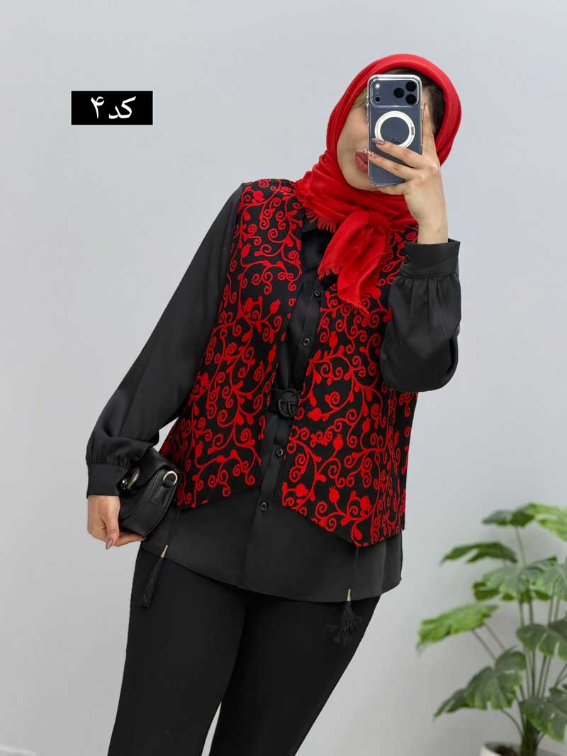 IMG_3298 وست منگوله دار سوزن دوزی ساتینا کد 329775 - Image 1