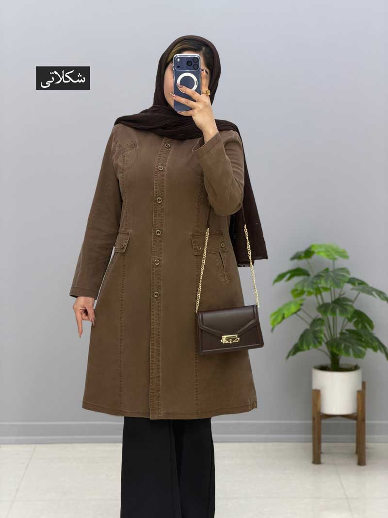 code458231 (5) مانتو بلند کتان آلتین کد 458231 - Image 1