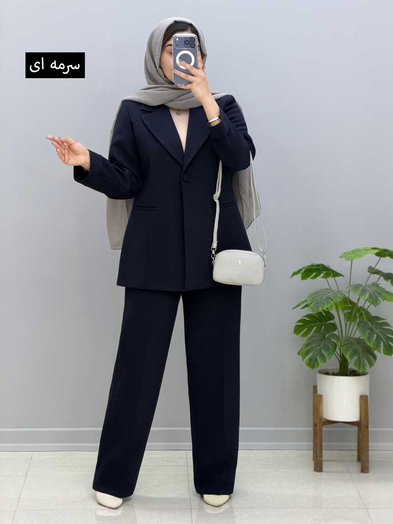 code227784 (3) کت و شلوار مزونی کرپ مرکا کد227784 - Image 1