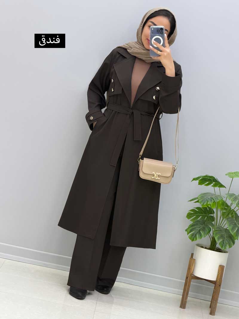 code832104 (3) مانتو شلواربلند بزایاق ادل کد832104 - Image 1