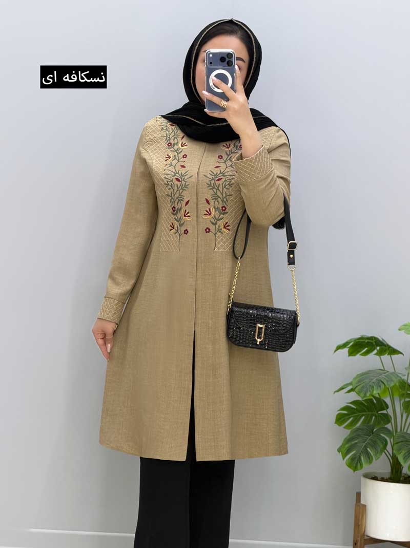 code83293 (5) مانتو یقه گرد شانتون مانسا کد458256 - Image 1