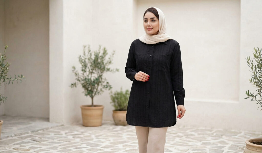 مانتو چه رنگی بخریم؟ راهنمای انتخاب اصولی رنگ مانتو 10 انتخاب مانتو مشکی رنگ