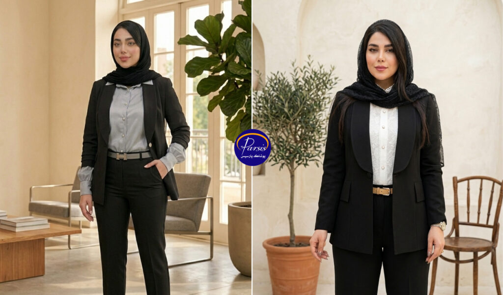 شومیز برای زیر کت مشکی؛ مدل شومیز مناسب کت مشکی زنانه 9 شومیز های مناسب زیر کت مشکی